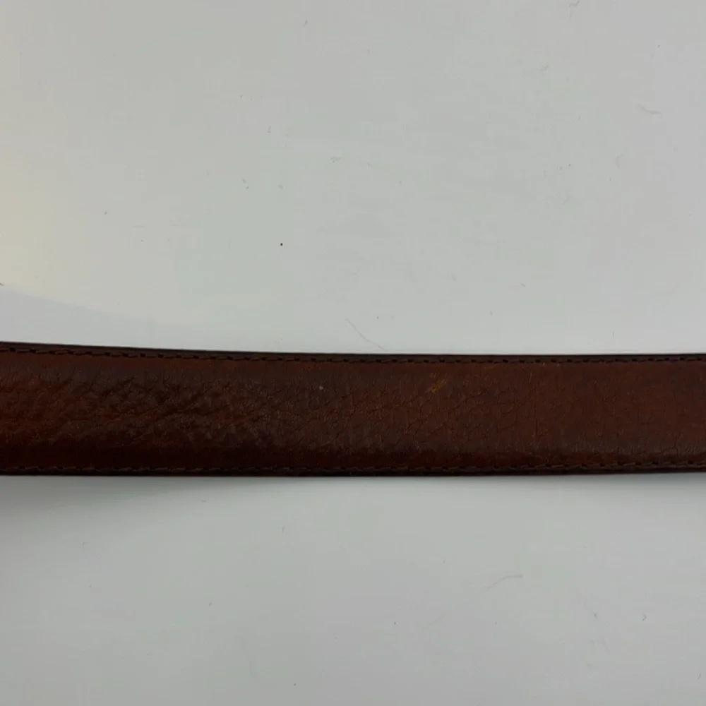 FOSSIL Brown Distressed Leather Belt with Brass Buckle & Tip - Men’s size 38